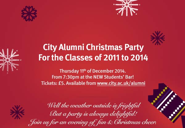 City Alumni Christmas Party banner